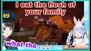 Pekora Eat Piglin Flesh Right In Front Of Their Family | Minecraft [Hololive/Eng Sub]
