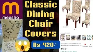Dining Chair Covers From Meesho🥰 ll Printed 4 Sitters Chair Covers ll Meeshosale 2024 ✨