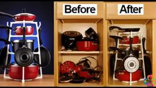 MULTI-LAYER TREE PAN POT LIDS CUTTING BOARD STAND STORAGE RACK KITCHEN UTENSIL COOKWARE ORGANIZER
