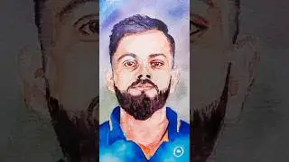 How to paint Virat Kohli using watercolor l #viratkohli  #art #shorts #viral #reels #cricket #short