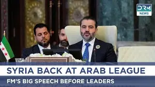 Syria&rsquo;s Foreign Minister Asaad Hassan al-Shaibani Speaks at Arab League Summit in Baghdad | AC1G