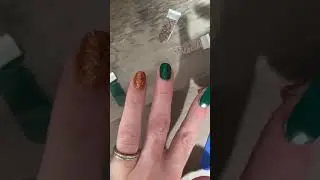 Rarity Nails green and glitter nails