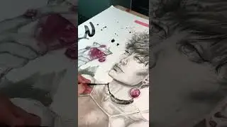 Mixed media on paper | portrait painting #portraitdrawing #drawingprogress #mixedmedia