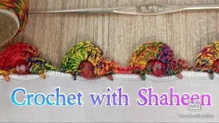 Crochet dupata lace design with beads// crochet tutorial #108 by @crochetwithshaheen0786