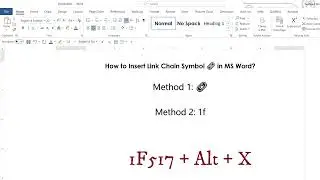 How to Insert Link Chain Symbol 🔗 in MS Word