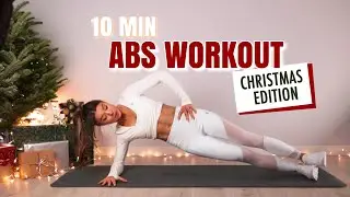 10 MIN intense AB Workout 🎄Christmas edition ❤️ No repeat no equipment core strength sixpack killer