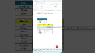 Switch function in Excel #exceltips #exceltricks #excel