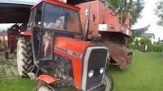 P&oacute;źne  przygotowania do żniw 2019 | Bizon Z050 | wyprowadzenie i podpinanie hederu  |