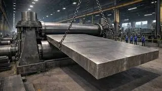 This 4-Roll Machine Turns Flat Steel Into Perfect Cylinders. Steel Fabrication Mega Manufacturing