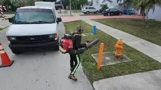 GTA-Style Lawn Care Cleanup in Richmond West, Miami FL | Satisfying Leaf Blowing