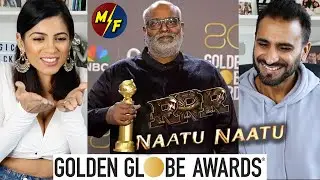 MM Keeravani Gets Emotional Accepting Award For Naatu Naatu | RRR Golden Globe Awards | REACTION!!