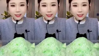 YY / ASMR ICE EATING WITH MATCHA + MILK POWDER + PASSION FRUIT #eatingice #mukbangiceeating / 洋妮儿💋冰