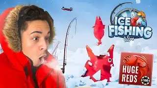 I CAUGHT THE BIGGEST FISH EVER ON THE LIVE ICE FISHING GAME