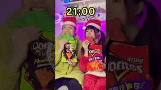 Green Red Food Challenge Mukbang ASMR 🥵Our weekend 🧋 #funny #asmr #shorts #squidgame #christmas
