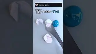 Satisfying color mixing - Baby Pink+White+Teal #shorts #paintmixing #asmrart #mixedcolors