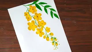 Easy greeting card making ||beautiful yellow flowers @vanakkamartcraft3295 #vishu