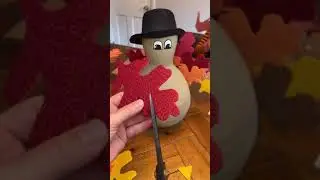 Quick & Easy DIY Paper Mache Gourd Turkey for Thanksgiving Centerpiece