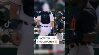 Tallest Catcher in the world 😳🤯 #shorts #viral #comedy #mlb