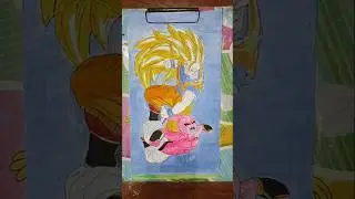 Drawing goku ssj3 vs majin buu #youtubeshorts #viralvideo #goku #anime #evilgoku #dragonball #gohan