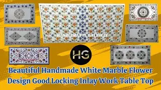White Marble Inlay Table Top 36x18