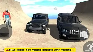 🚗Thar rocks 4x4 car 🆚 Scorpio car 🚗jump testing🔥👍Indian bike driver 3D🎮