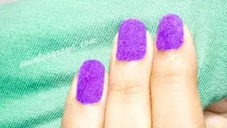 Purple Velvet Nails with Flocking Powder
