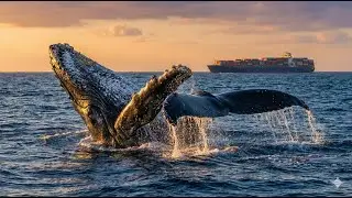 Whale Spotted in Open Sea 😲 Rare Ocean Moment 🐋🌊 #whale #ocean #rare