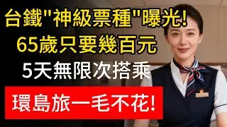 別再辛苦查景點攻略了！台鐵隱藏的「寶藏玩法」公開！65歲長輩用這張票，5天「隨意下車遊玩」！環島美景一次收齊！#台鐵優惠 #火車環島 #敬老票 #交通優惠