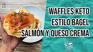 🍞 WAFFLE KETO SALADO CON SALM&Oacute;N AHUMADO Y QUESO CREMA | KETO CHAFFLES LOX STYLE | Manu Echeverri