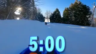 5 Minute Music Timer -  POV Luge Ride: Winter Speed in Calm Motion