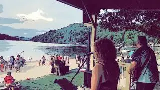 The Accentrix (duo) live on the beach at Lake Lure 2024