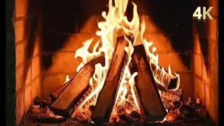 Luxury Fireplace Ambience | Real Wood fireplace burning 