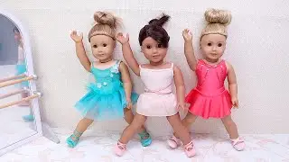 Ballet Class! Ag Doll Dresses as Ballerina with Friends for sports practice ! Play Toys