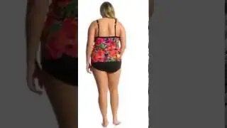 Penbrooke Plus Size Style Sense Cross Over Tankini Top | SwimOutlet.com