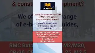 Looking for resources and e-books on RMC batching plants and construction equipment?