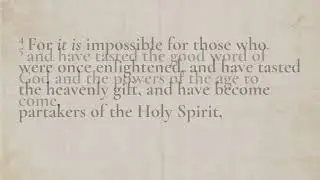 Hebrews 6 (2026, 01-07)