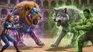 ⚔️ HULK Gray Wolf 🆚 CAPTAIN AMERICA Golden Lion | Epic Animal Fight