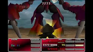FFVII - Ruby Weapon VS One Lucky Barret (Lucky 7s Strategy)