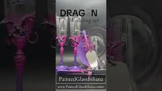 Purple dragon flutes and cake serving set purpledragon #dragonwedding #dragonflutes #dragoncake