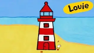 Leuchtturm - Louie, mal mir einen Leuchtturm | Lebendige bildungs malen f&uuml;r kinder