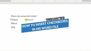 HOW TO INSERT CHECKBOXES IN MS WORD FILE #MSOffice #checkboxes #howto #word