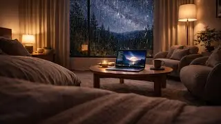 Peaceful Silent Night 🌧️ Rain ASMR in a Cozy Bedroom with Forest Rain for Deep Sleep