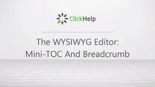 Navigation Elements in Topics: Mini-TOC and Breadcrumbs
