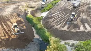 Best Technique SHANTUI Dozer DH7C2 Pushing Sand to Filling Project, Machine Kh