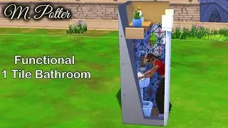 Guide to Building a Functional 1 Tile Bathroom in The Sims 4 🧼🚿 (No CC)