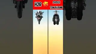 Kawasaki Ninja h2r vs Dodge Tomahawk 🤑🤑 #viral #trending 🔥🔥#youtube #shorts