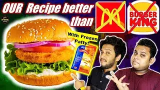 Using Frozen Burger Patty to make McDonalds Style Chicken Burger at Home!🤯 | Chicken Burger Recipe