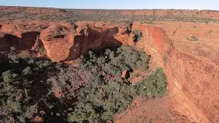 KINGS CANYON - WATARRKA NATIONAL PK, NT, AUSTRALIA - SUNSET DRONE 4K