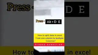 How to split data in excel from one column to multiple columns? || #shorts #excel