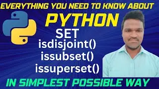 Set element deletion methods isdisjoint(), issubset(), issuperset() #pythonsets #setinpython #python